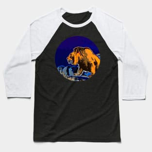 Night Lion Profile Baseball T-Shirt